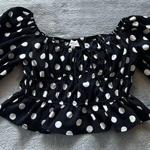 2Bella Polka Dot Off-Shoulder Top